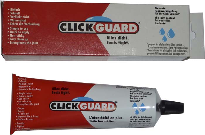 На снимке герметик для паркета Click Guard