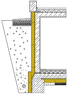 Схематичное изображение теплоизоляции подземных бетонных сооружений