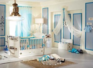 Морской стиль в комнате новорожденного